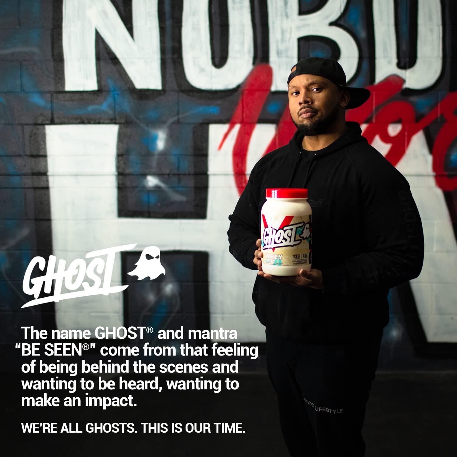 GHOST GHOST Whey Protein Powder, Marshmallow Cereal Milk - 2LB Tub, 25G of Protein - Flavored Isolate, Concentrate & Hydrolyzed Whey Protein Blend - Post Workout Shakes - Soy & Gluten Free