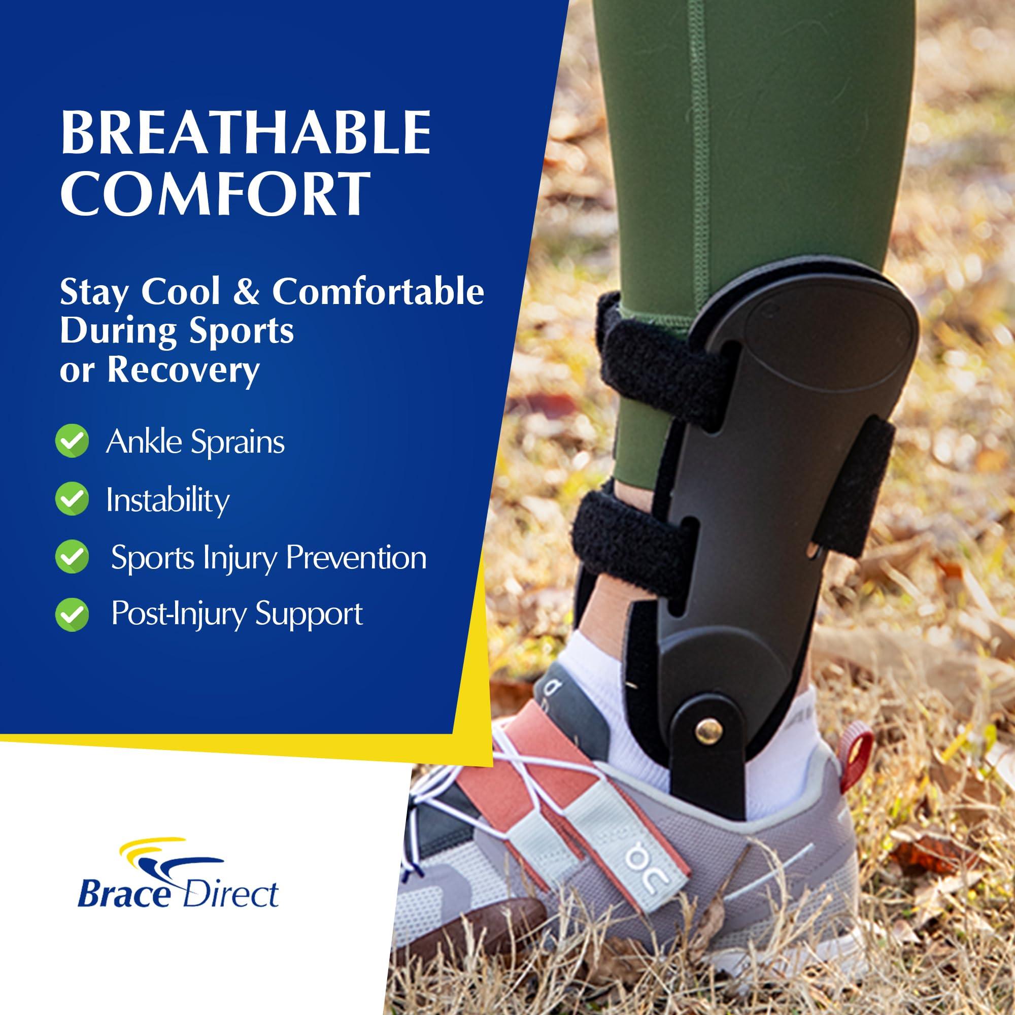 Brace Direct Brace Direct Semi-Rigid Active Ankle Brace Stabilizer for Sprain Support and Protection for Volleyball, Basketball, Football and more - Men and Women