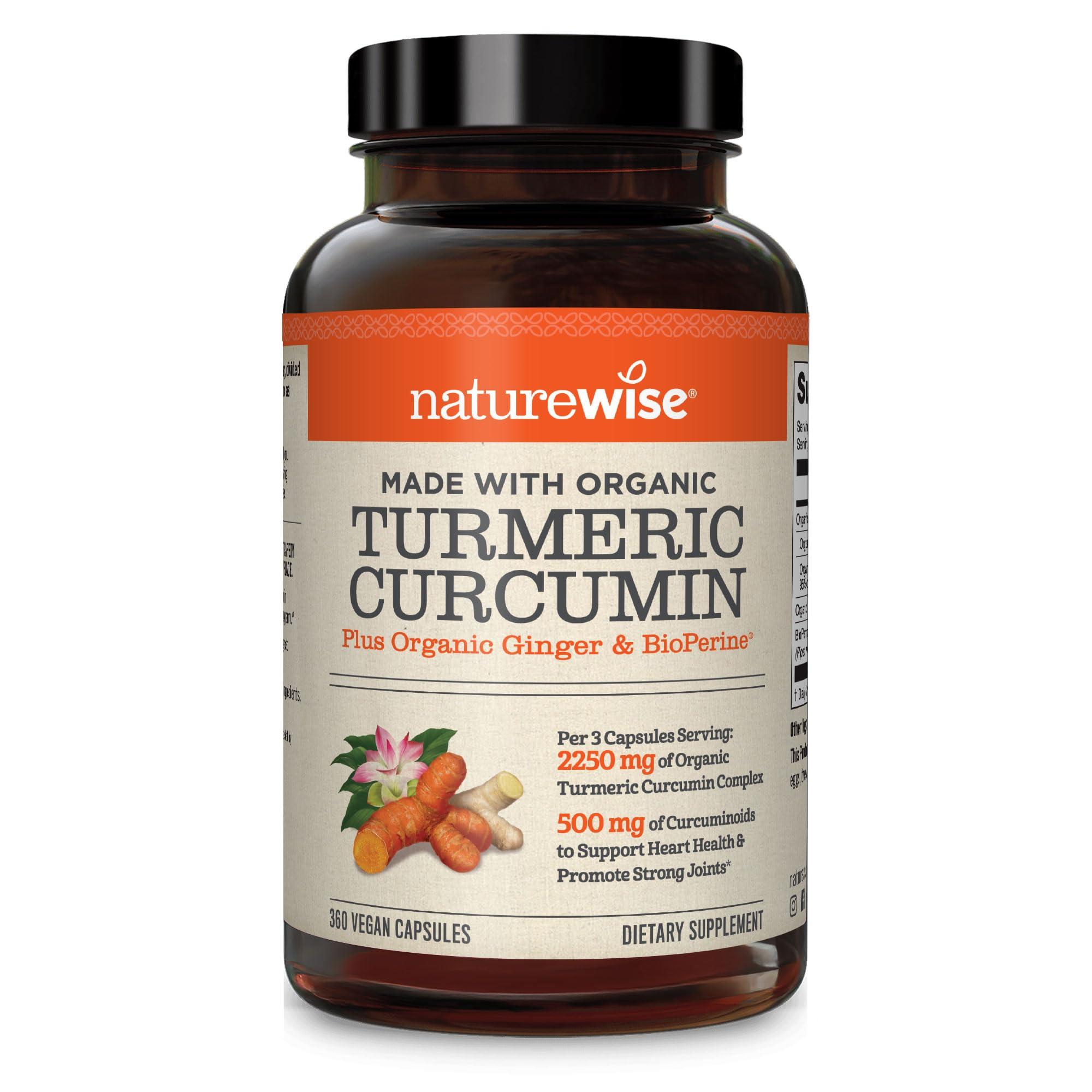 NatureWise NatureWise Curcumin Turmeric 2250mg - 95% Curcuminoids & BioPerine Black Pepper Extract for Advanced Absorption - Daily Joint and Immune Health Support - Vegan, Non-GMO, 360 Count[120-Day Supply]