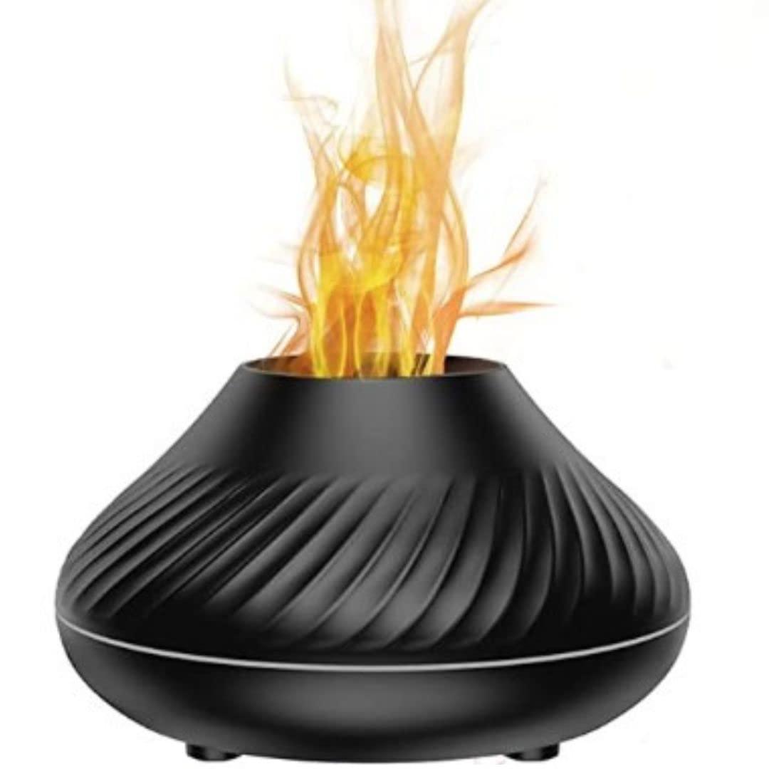 Generic Flame Fire Humidifier and Aromatherapy Diffuser (Black)