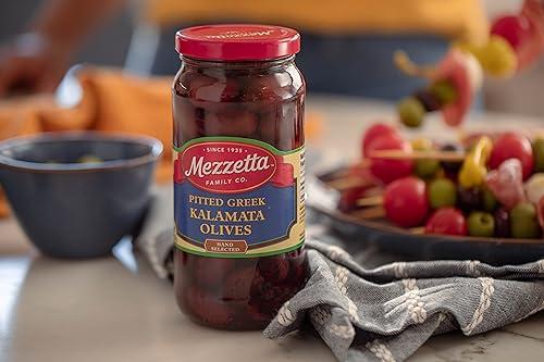 Mezzetta Mezzetta Savory Pitted Greek Kalamata Olives | Gluten Free, Keto | 9.5 Fluid Ounce Jar (Pack of 2)