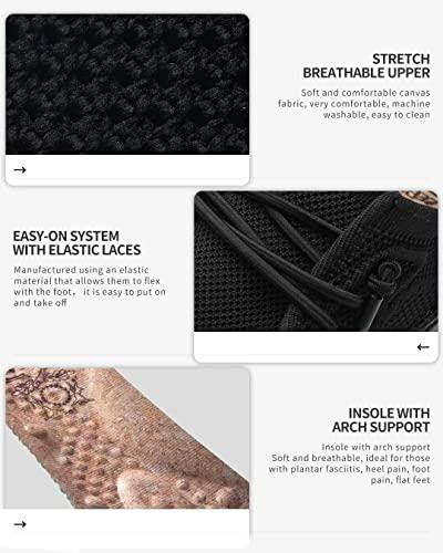 1TAZERO 1TAZERO Extra Wide Shoes for Men - Wide Width 4E Slip on Diabetic Max Shoes with Arch Support Plantar Fasciitis Loafers Casual for Swollen Feet (Black 12.5)