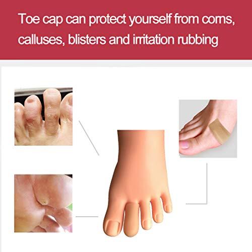 Conpru 16 Pieces Gel Toe Caps, Silicone Toe Protector Toe Covers, Gel Toe Cushion to Protect Toe from Rubbing, Ingrown Toenails, Corns, Blisters, Hammer Toes and Other Painful Toe Problems (Beige)