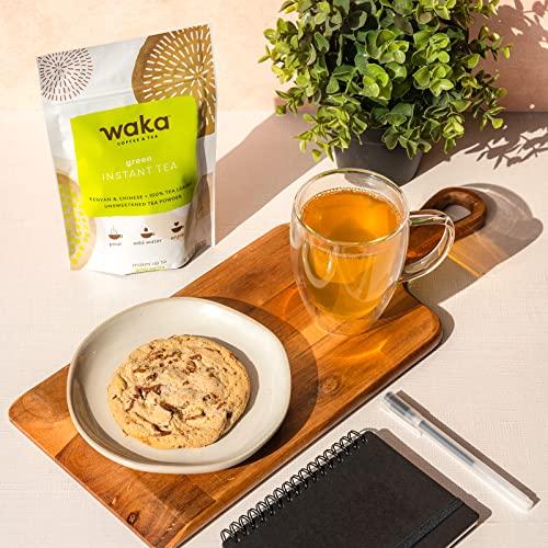 Waka Coffee Waka — Instant Coffee and Tea Bundle — Unsweetened Green Tea — Single-Serve Ethiopian Dark Roast Box Bundle