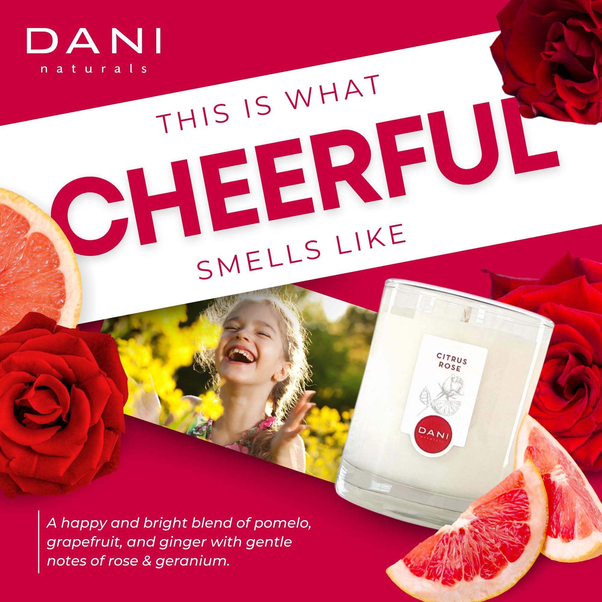 DANI DANI Naturals Scented Soy Candle - 7.5 Ounces (Citrus Rose)