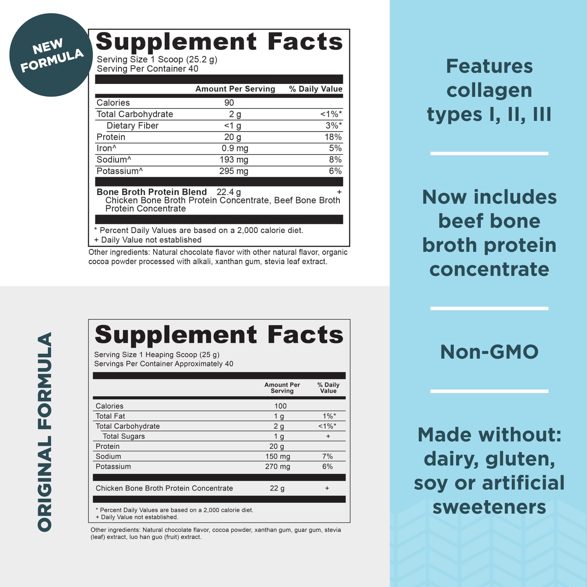 Ancient Nutrition Ancient Nutrition Multi Collagen Protein Powder, Chocolate, 40 Servings + Bone Broth Protein Powder, Chocolate, 40 Servings