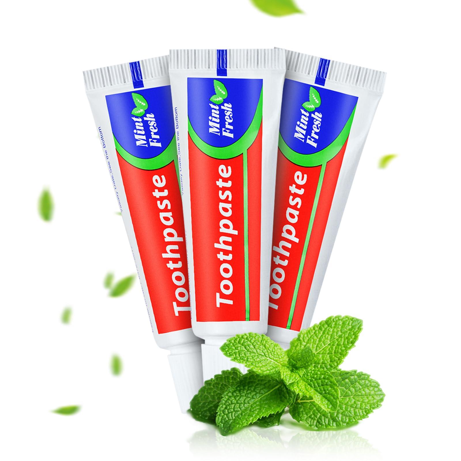 HAIFOTRVA HAIFOTRVA 100 Tubes Bulk Travel Size Toothpaste,Miniature 0.88oz(25g) Small Toothpaste Travel Size Bulk 1.3x3.93 inches Peppermint Mini Disposable Toothpaste for Hotel,Guests,Homeless,Charity
