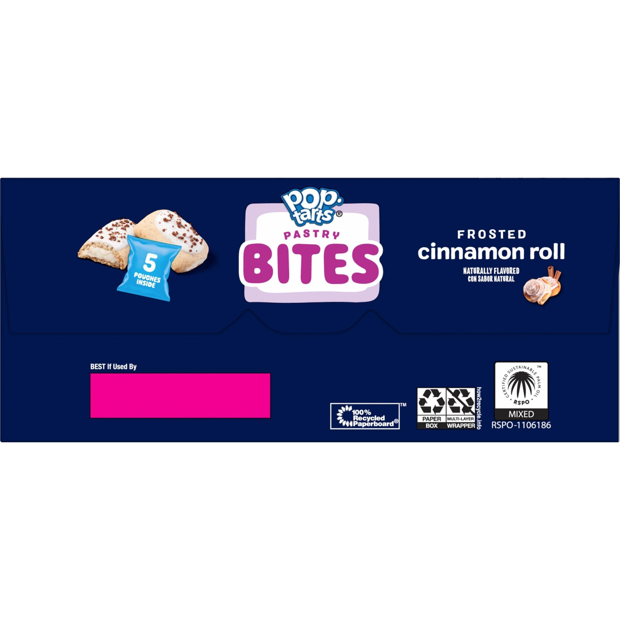 Pop-Tarts Pop-Tarts Bites Baked Pastry Bites, Kids Snacks, School Lunch, Frosted Cinnamon Roll, 7oz Box (5 Pouches)