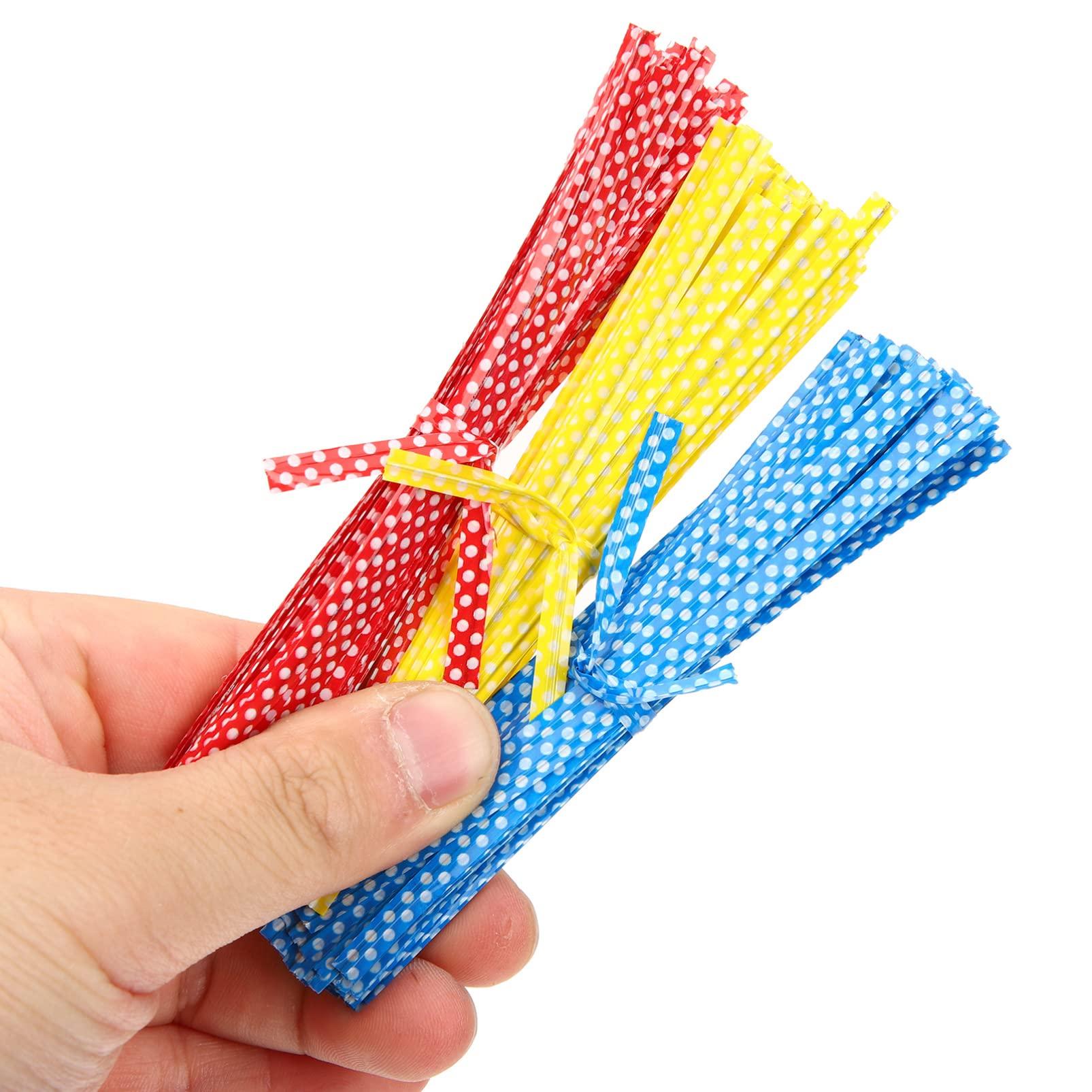 Gadpiparty Gadpiparty Twisty Ties 300pcs Dot Ties Bag Ties Bag Ties Twists Sandwich Freezer Bag Ties Decorative Ties for Cellophane Party Bag Bags Wedding Party Candy Bags Bread Ties