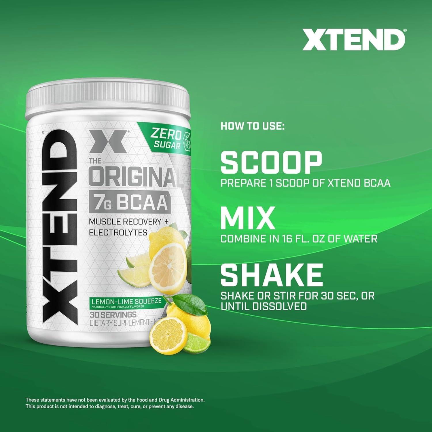 Xtend Xtend XTEND Original BCAA Powder 7g BCAA and 2.5g L-Glutamine, Sugar Free Post Workout Muscle Recovery Drink with Amino Acids for Men & Women, 30 Servings