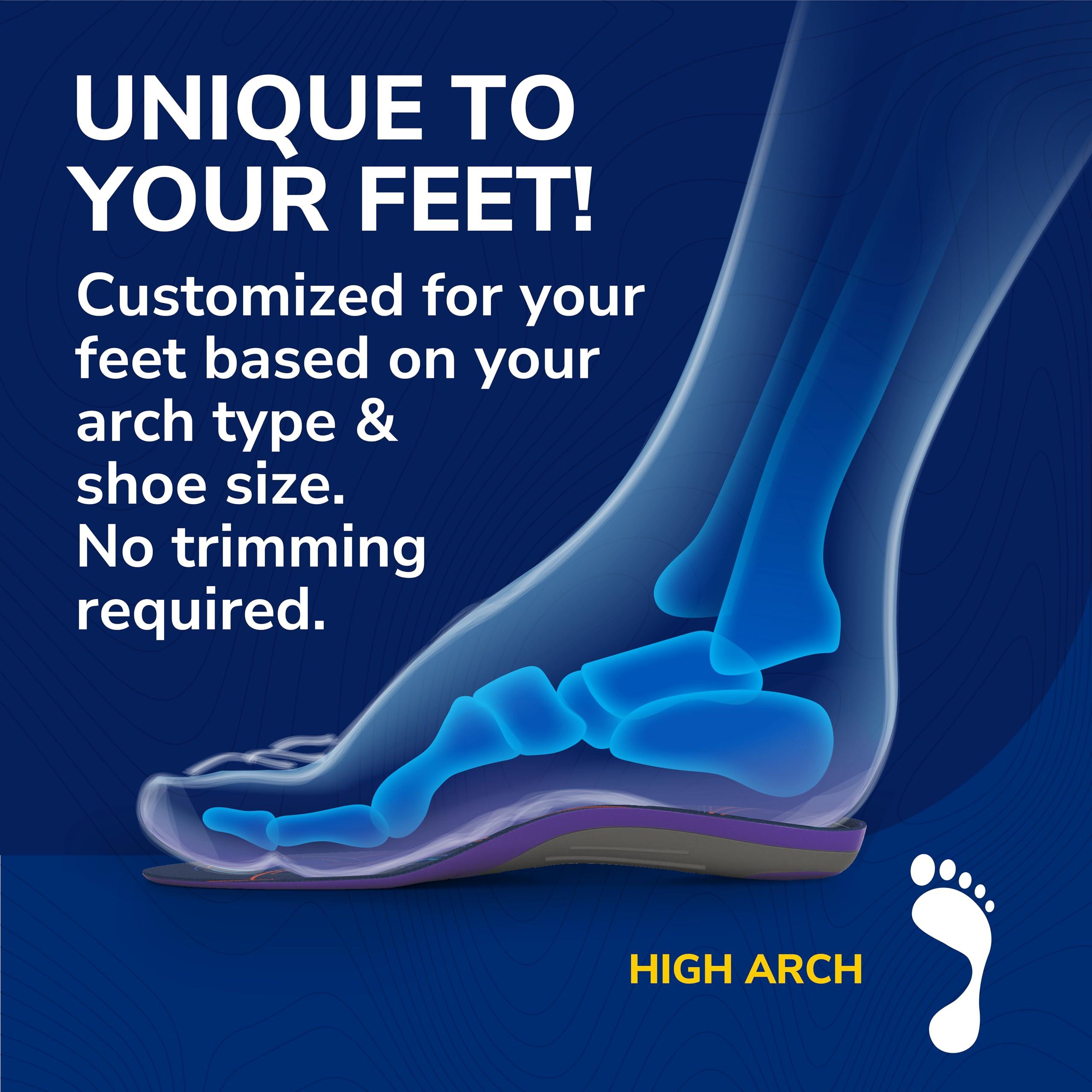 Dr. Scholl\'s Dr. Scholl\'s Custom FiT Comfort Insoles, High Arch Support Inserts for Women Size 5.5-6, Men 4.5-5, Full Length Insoles Men Women, All Day Comfort, Supports Plantar Fascia, High Arch Support CF510