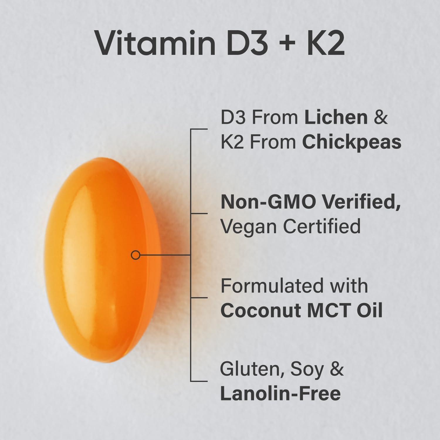 Sports Research Sports Research Double Strength L-Theanine (Suntheanine) Supplement 200mg 60 Softgels, Triple Strength Omega 3 Fish Oil 1250mg (90 Count) and Vegan Vitamin D3 (5000 IU) + K2 (100mcg Mk7) 60 Softgels