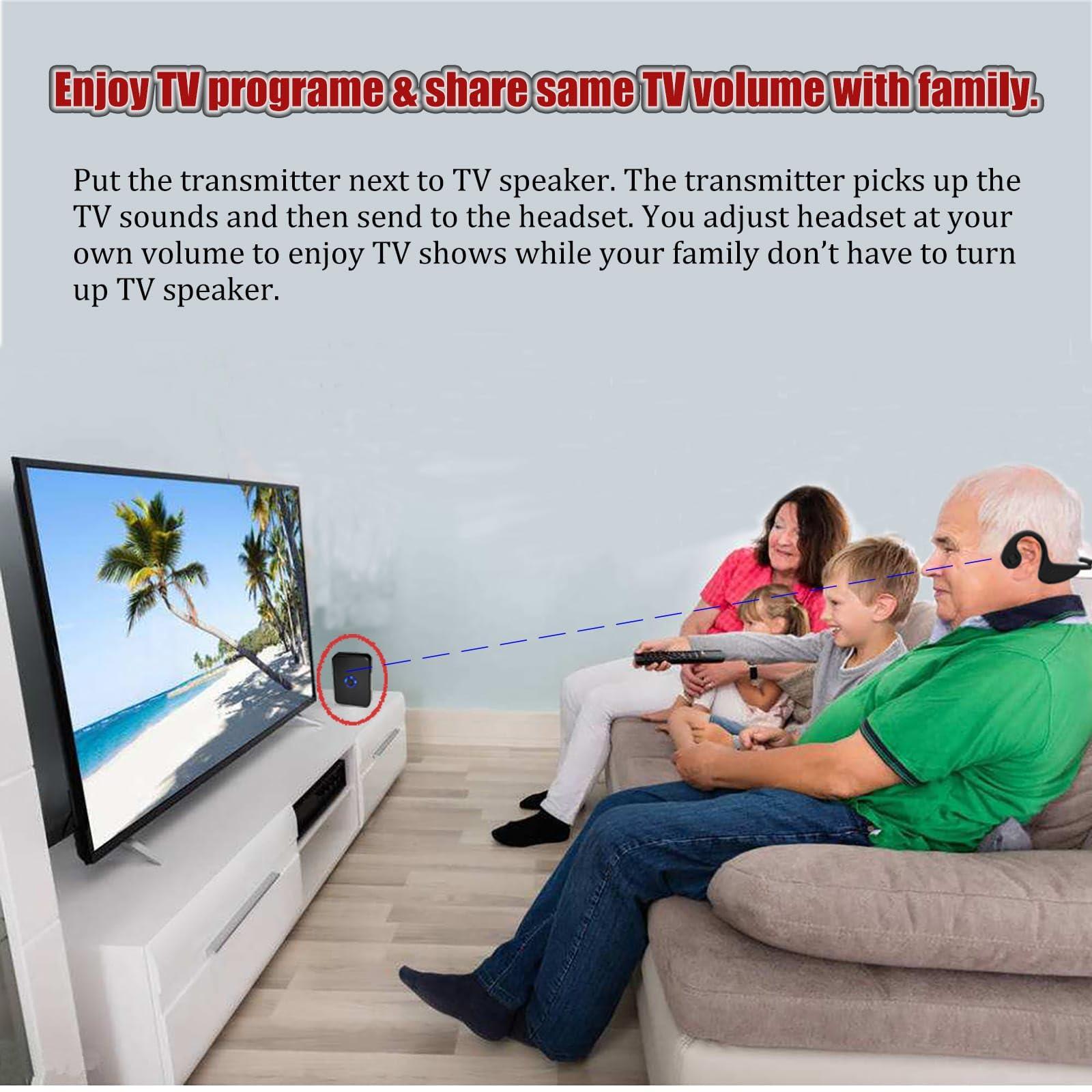 WLV-TECH eEAR-BC-BT-Tx-001 The FIRST Bone Conduction military grade, personal hearing amplifier with the latest Bluetooth 5.3 technology open ear headphones with Sound Transmitter