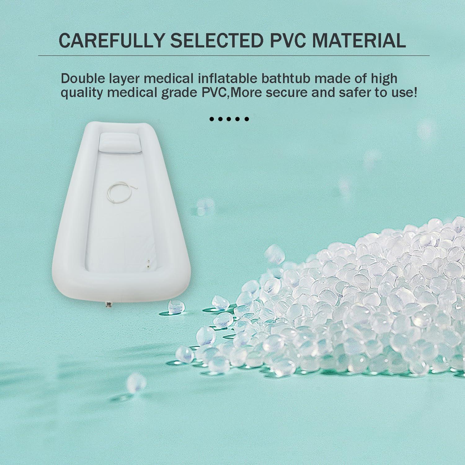 JJFFTAO JJFFTAO,Medical Inflatable Bathtub,Bed Bath,Medical PVC Bedside Shower bathtubKit,Bed Shower for Patients with Reduced Mobility,Bedside Water Bag+Electric air Pump+Medical Inflatable Shampoo Basin