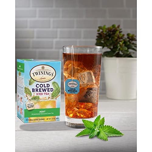 Twinings Twinings of London Cold Brew Green Tea with Mint Tea Bags, 20 Count