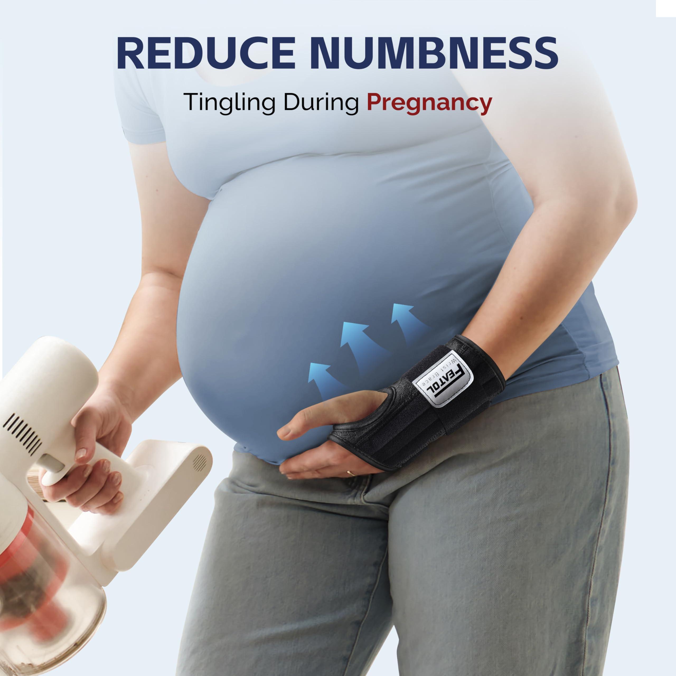 FEATOL FEATOL 2 Pack Carpal Tunnel Wrist Brace For Work With Wrist Splint, Adjustable Wrist Guard Daytime Support For Women Men, Pain Relief For Pregnancy, Typing, Arthritis, Tendonitis, Right Hand Left Hand, Large