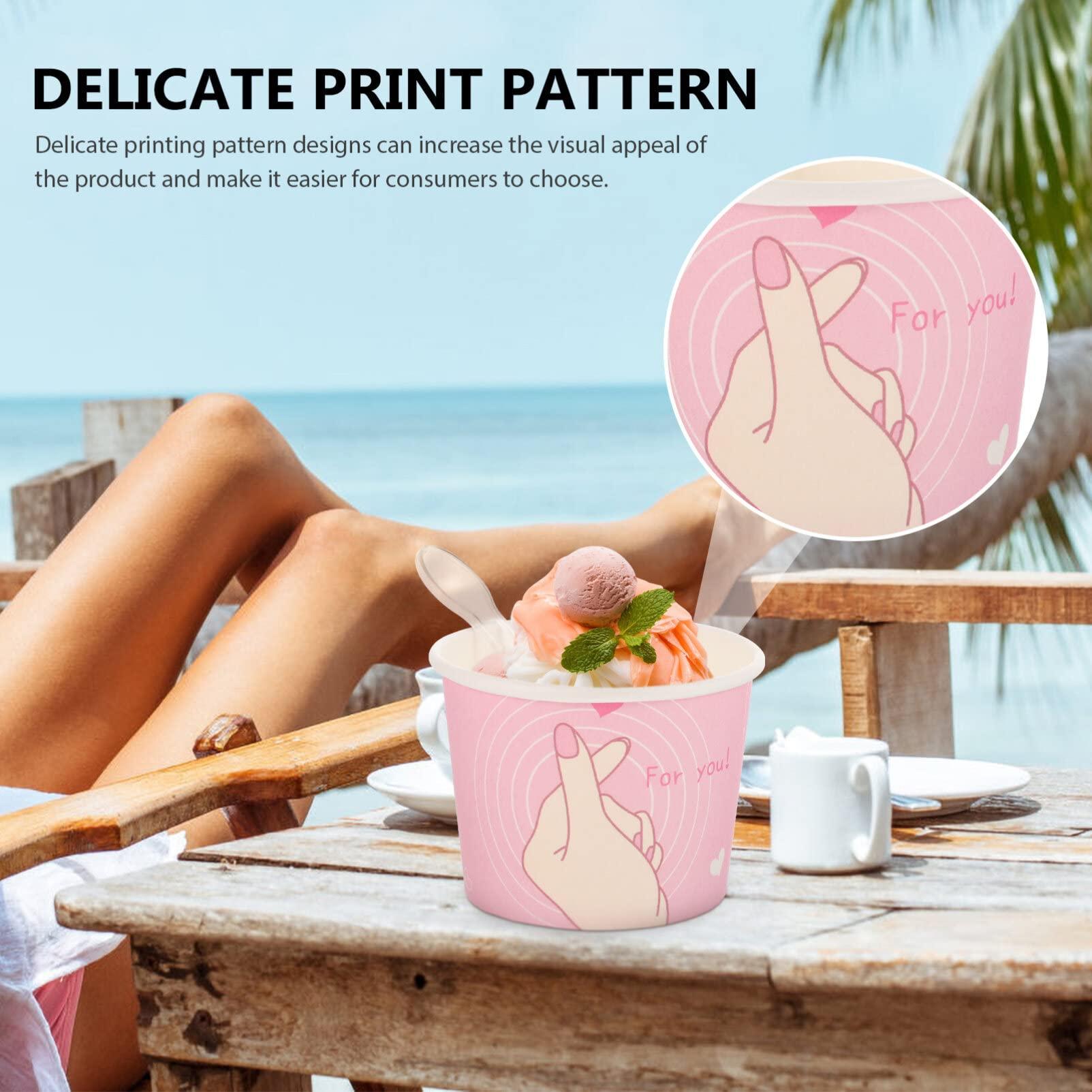 Healifty Healifty 1 Set ice cream cup snack cup ice cream dishes hot food cup tasting serving cups yogurt bowl ice cream bowls disposable outdoor party paper cup dessert plastic baking supplies