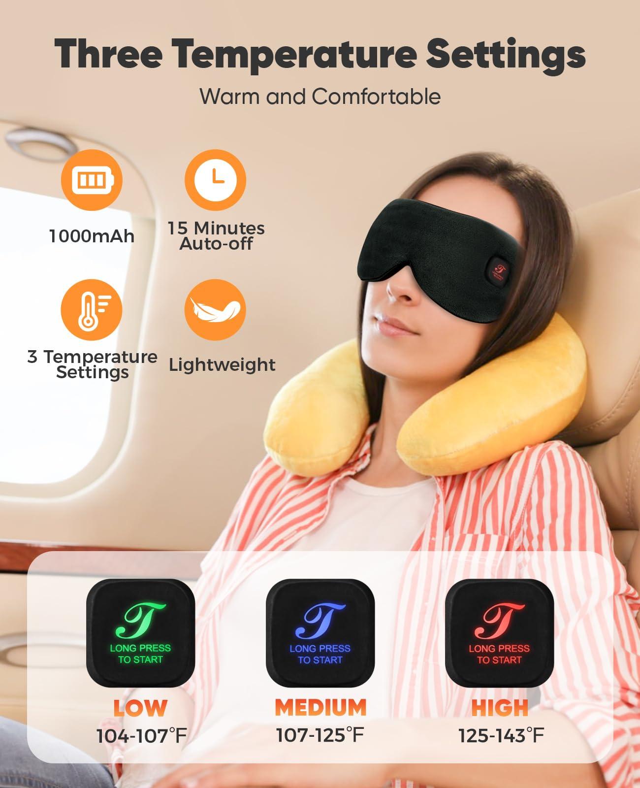 Telepepe Heated Eye Mask for Dry Eyes, Cordless Warm Eye Compress, Blepharitis, Styes, 1000mAh, Washable Cover, Gifts for Family and Friends, Travel (Purple)