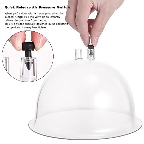 Meifuly Vacuum Cupping Machine Accessories, Meifuly Upgraded Premium 7.28inch Diameter Extra-Large Vacuum Therapy Machine Cups with Y Type Hose (1 Pair)