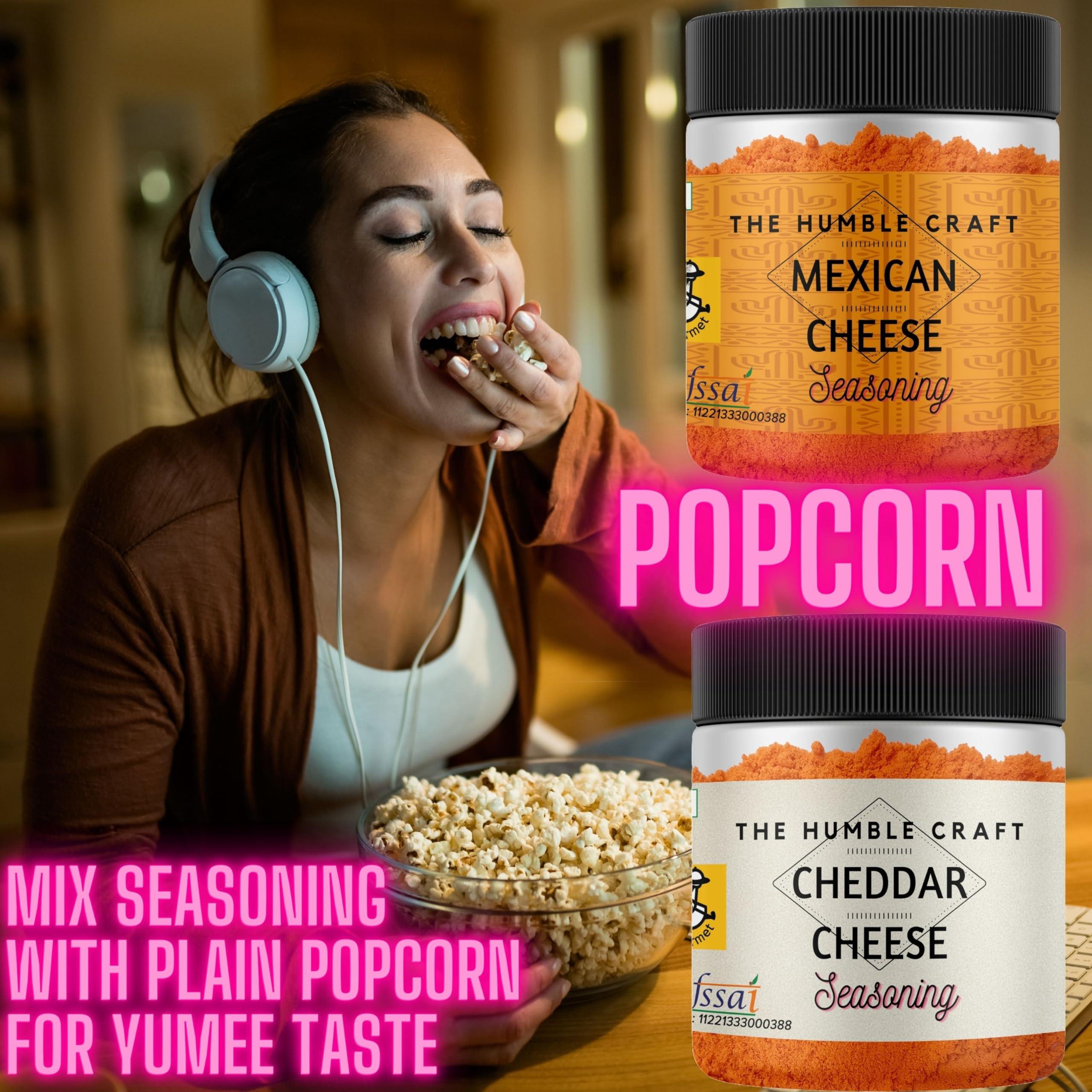 The Spice Rack Mexican Cheese Seasoning Powder (Sprinkle on Popcorn, Fajita, Fries, Taco / Tacos, Nachos, Tortillas, Burrito, Enchilada & other Mexican Snacks | Cheese Flavouring Powder, Taste and Aroma Enhancer | E