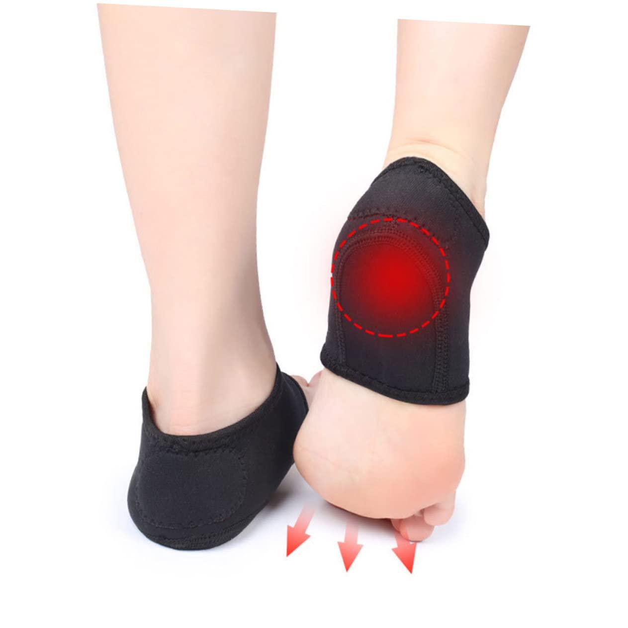 Healifty Healifty 4 Pairs Heel Socks Heel Protector for Cleats Moisturizing Socks Plantar Inserts Pads Ankle Braces for Men Shoe Crease Heel Protectors Foot Toe N Cloth Black