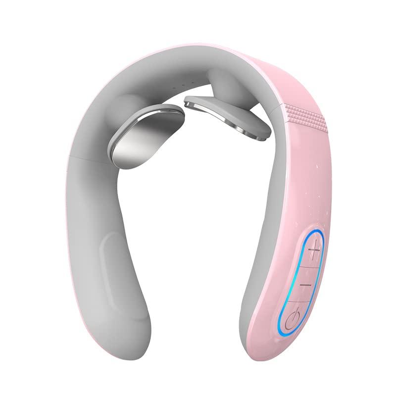 Shengshili Constant Temperature Hot Neck Massager Ultra-Light Smart Shoulder Neck Massager Vibration Massage Massager Small Design Family Travel Giving Woman Man Parent (Pink)