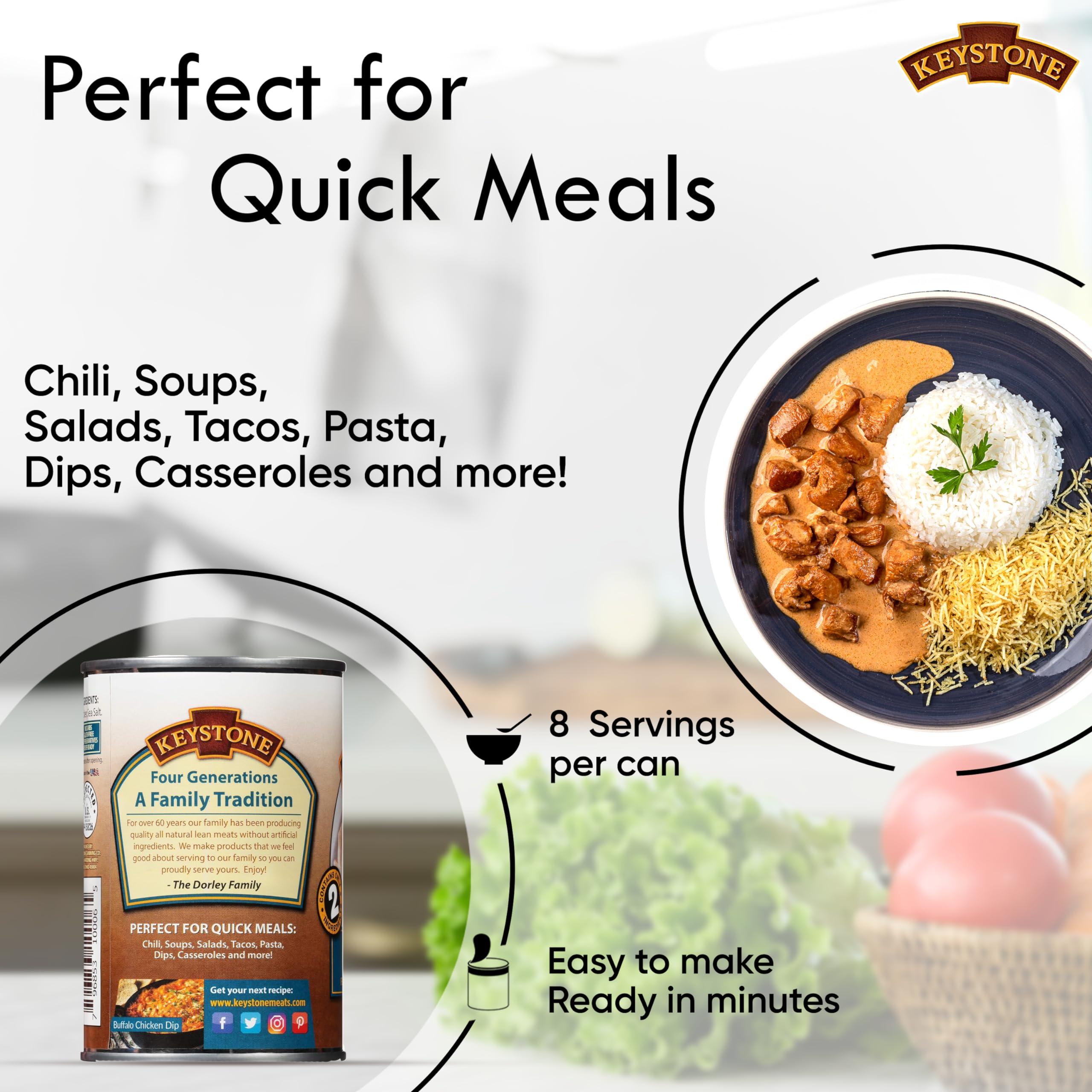 Keystone Meats Keystone All Natural Premium Canned Chicken 14.5 Oz Fully Cooked | No Water Added | Ready to Meat | Quick Meals Emergency Survival Food Canned Meat Pack of 1