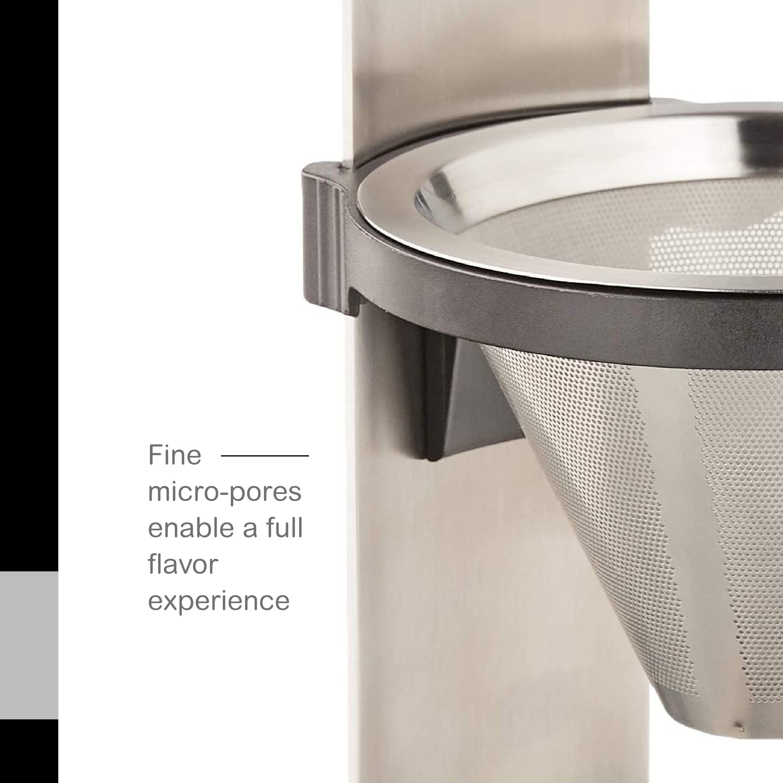 AdHoc AdHoc Mr. Brew Pour-Over Coffee Maker - Double-Walled Stainless Steel Filter for Full Flavor - Accessory for Pour-Over Coffee - Magnetic Holder for Paper Filters