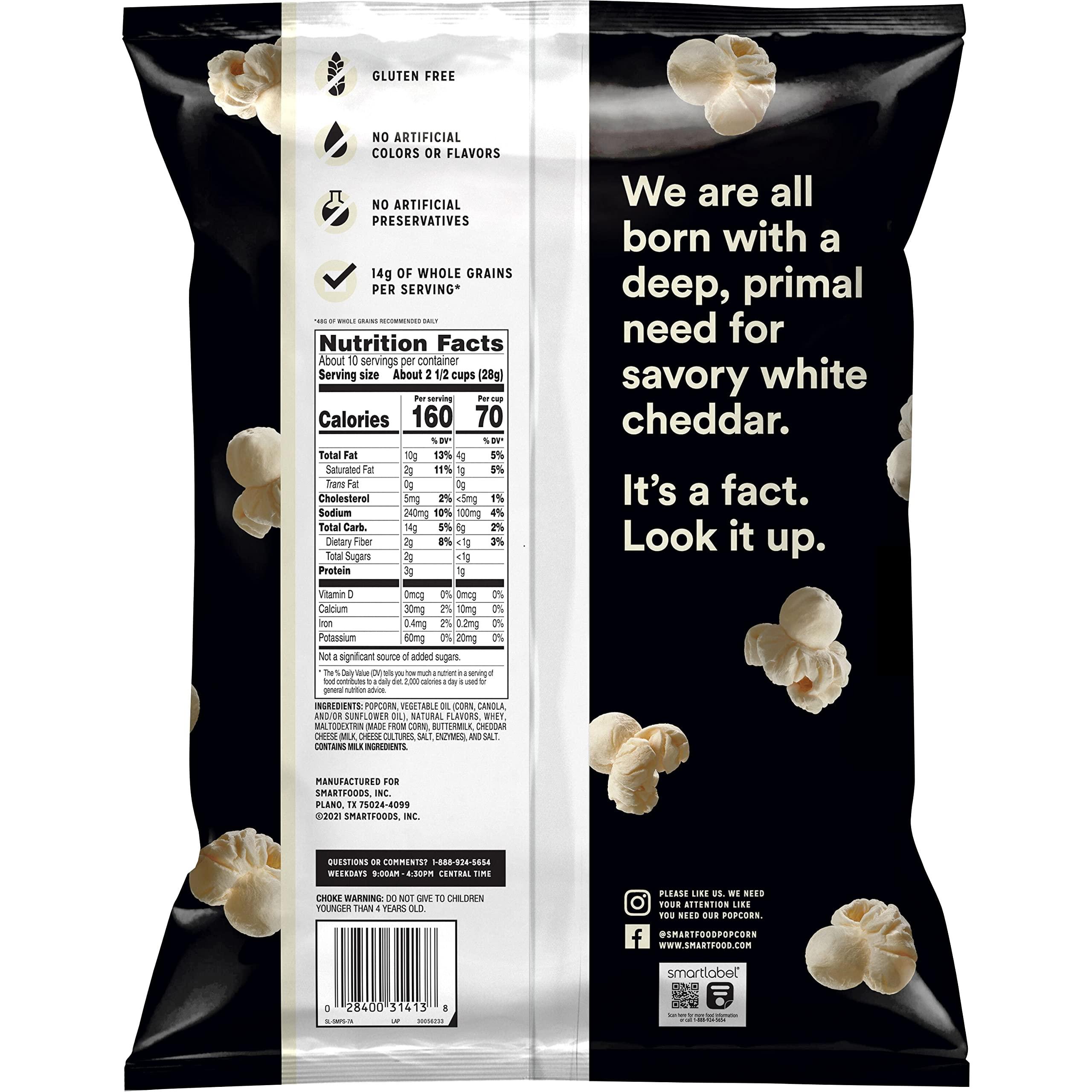Smartfood Smartfood Popcorn, White Cheddar, Gluten Free, 9.75oz Party Size Bag
