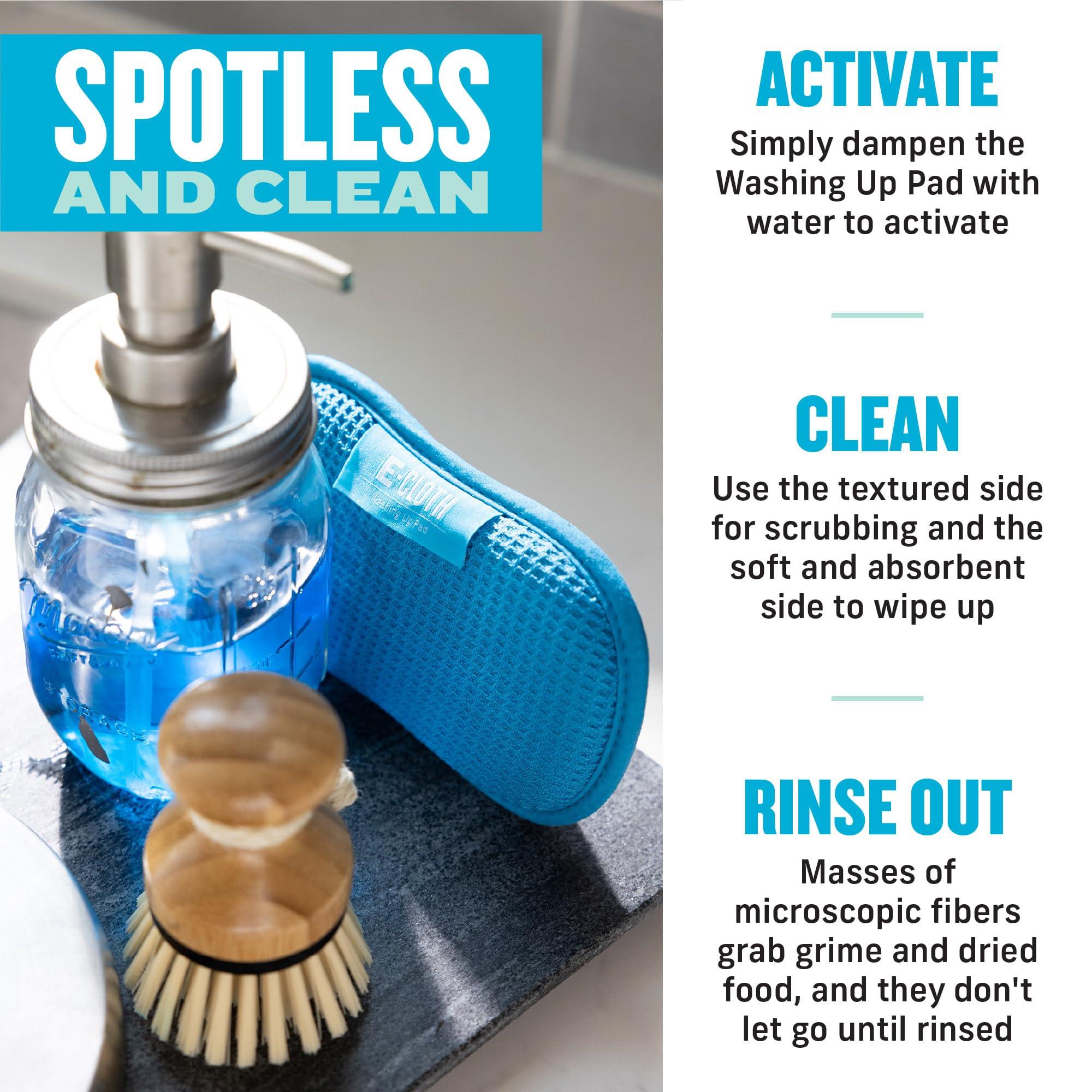 E-Cloth E-Cloth 4-Pack Glass & Polishing Cloth and 4-Pack Washing Up Pads - Reusable Microfiber Cleaning Cloths for Windows, Glass, Dishes