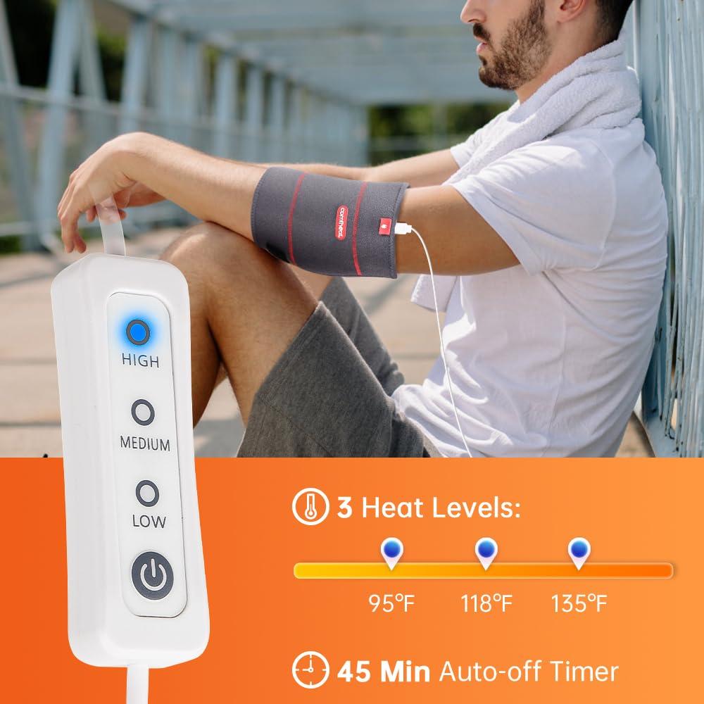 comfheat Comfheat Elbow Heating Pad Wrap for Joint Pain USB Heated Elbow Brace for Tendonitis and Tennis Elbow Portable Moist Heat Therapy Elbow Sleeve Adjustable Temperature (Non-Chargeable)