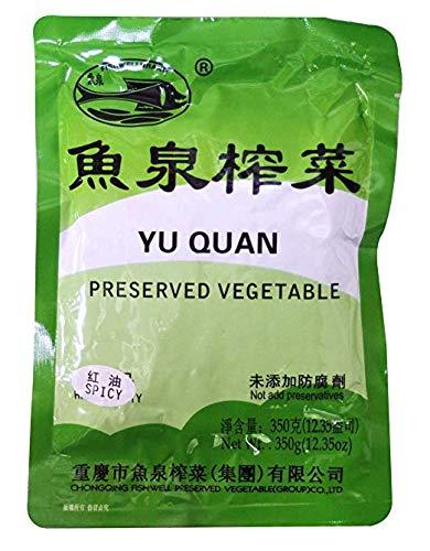 Yuquan ?? ?? Chongqing yuquan Preserved Delicious Mustard Vegetable -350g (Spciy Zha Cai 350g, 4 Packs)
