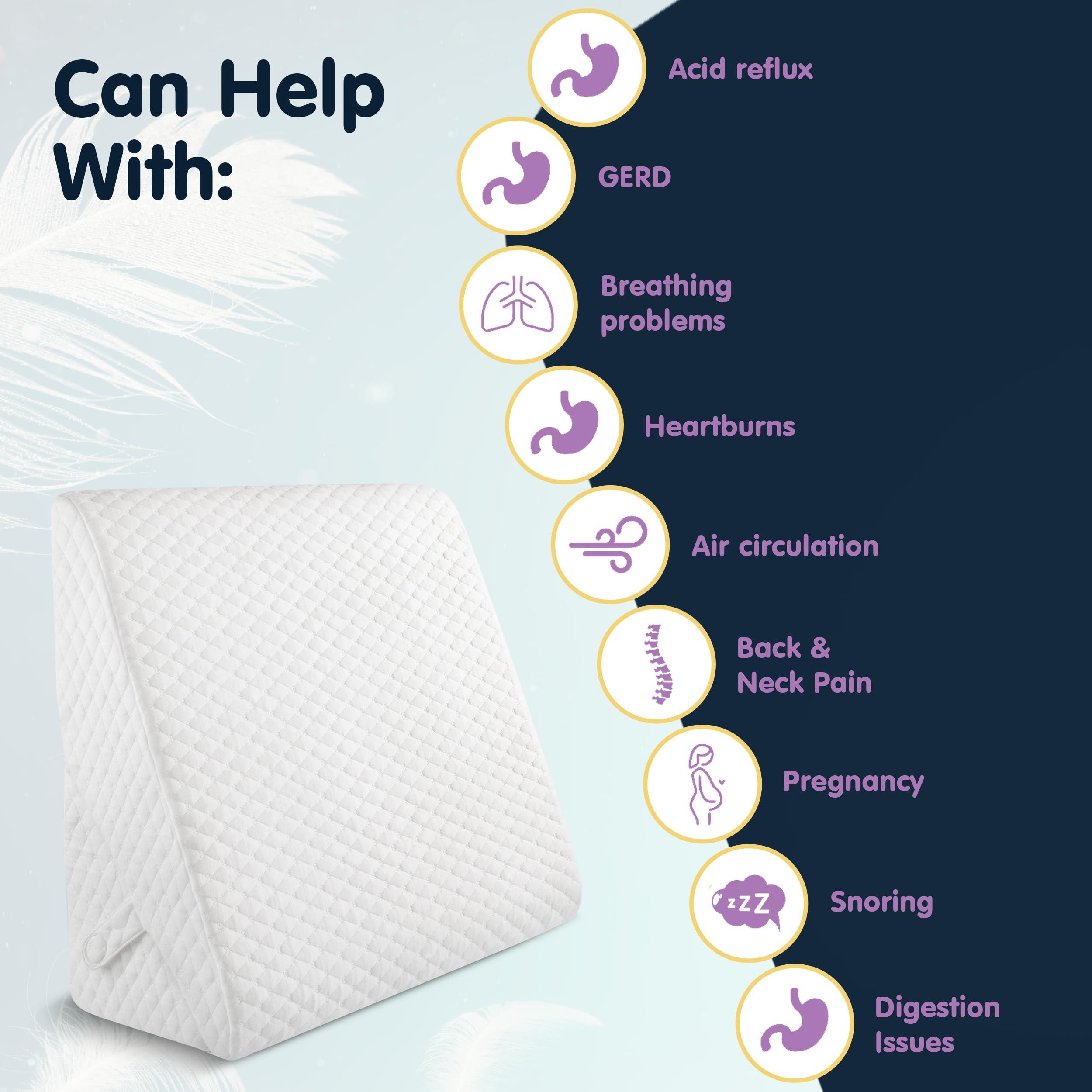 Bekweim Adjustable Bed Wedge Pillow for Sleeping - Wedge Pillow for Sleep Apnea, Gerd, Acid Reflux Relief, Post Surgery - Foam Wedge Pillow for Back Pain Relief, Sleep Apnea Pillow Wedge or for Seniors