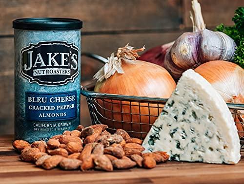 Jake's Nut Roasters Jake's Nut Roasters - Bleu Cheese Cracked Pepper Almonds (2 Pack) Whole Dry Roasted Seasoned Flavored Almonds - High-Protein Snack with Blue Cheese & Black Pepper Flavor