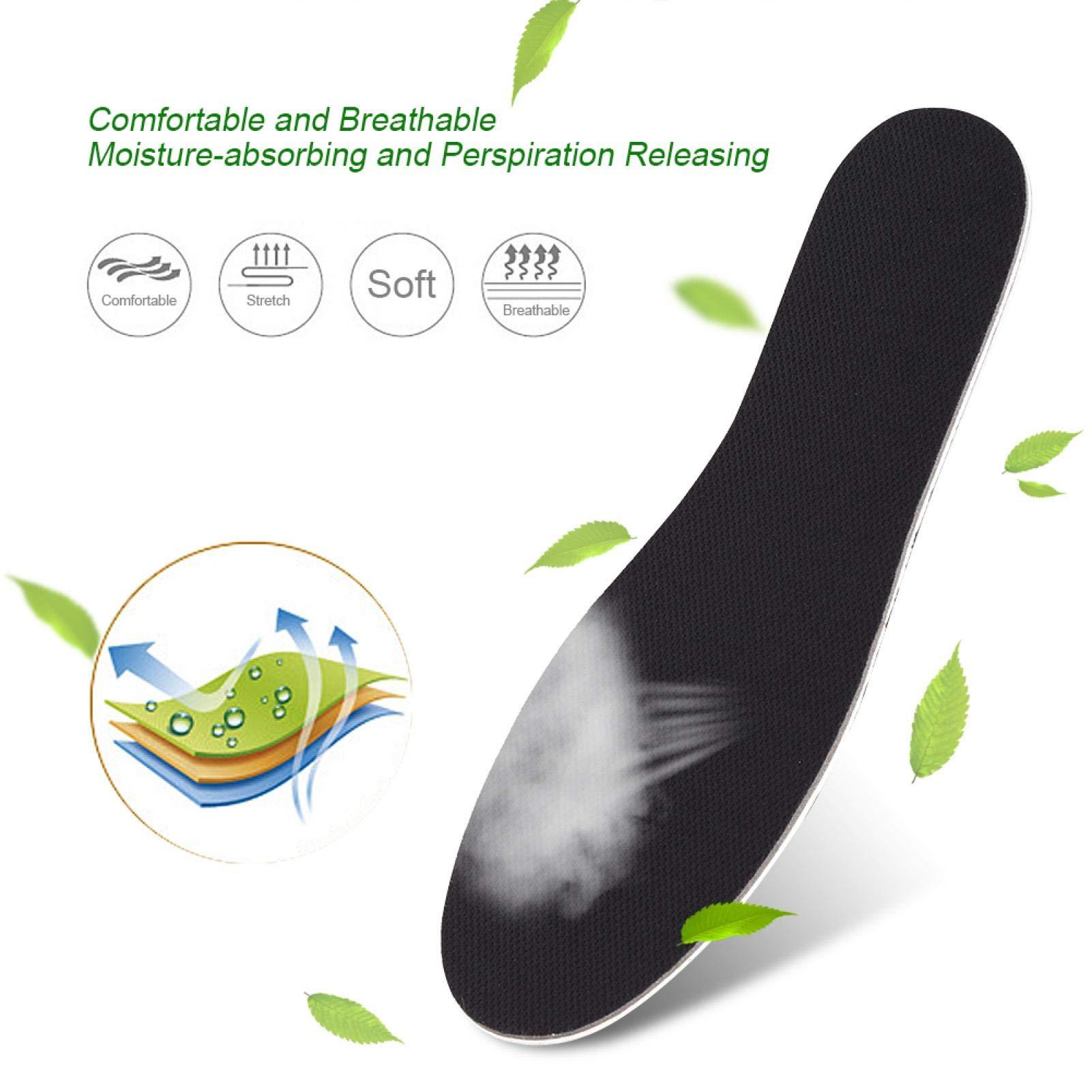 Sonew Invisible Height Increase Insoles, 3Sizes Sport Shock Absorbing Breathable Heel Lift Insert Shoes Pad for Men and Women (Black)(3CM)