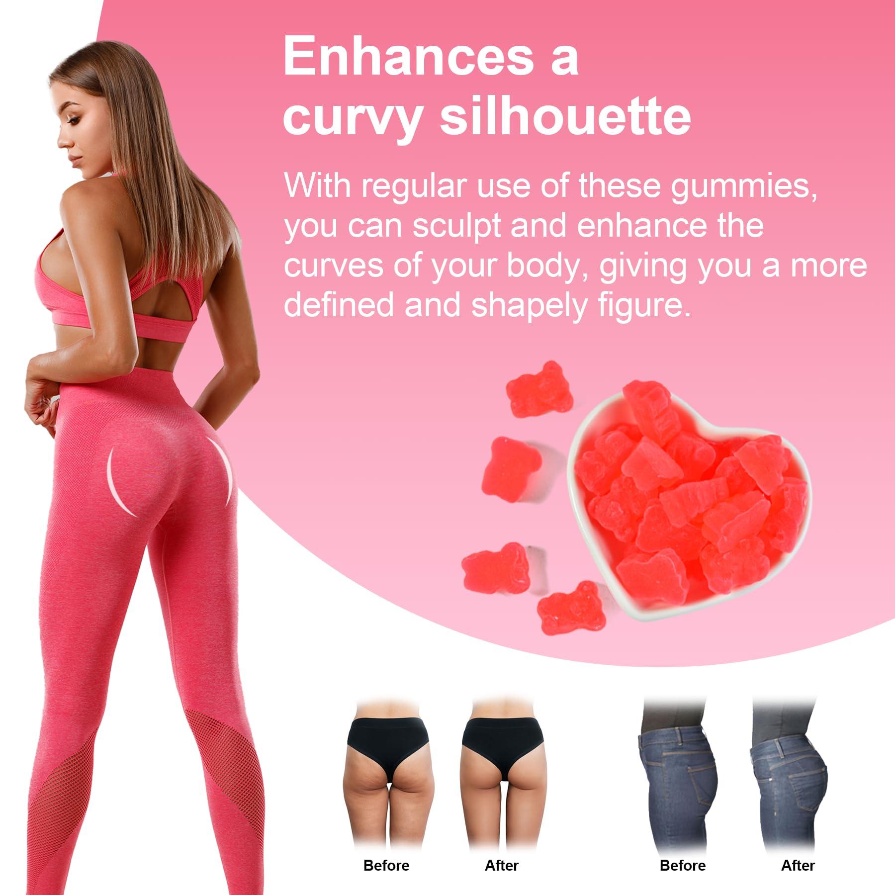 Laicuherb Laicuherb Hip Butt Enhancer Gummies for Butt Growth and HIPS, Booty Gummies for Bigger Butt Fast, Booty Curvy Body Gummies Weight Gainer for Women Workout Enhancement