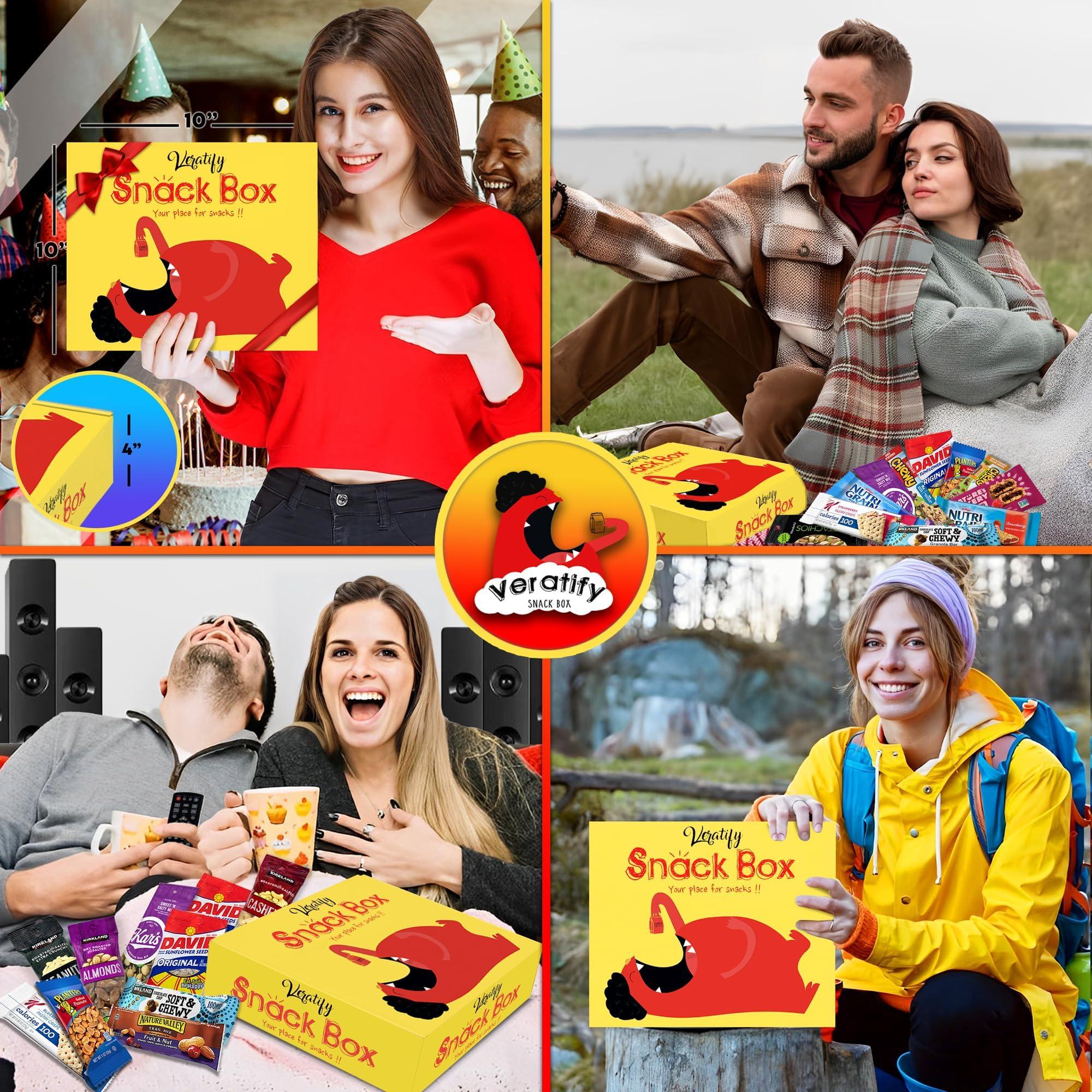 Veratify Snacks Gift Variety Basket for Adults (72 Count) Great For Men, Women, Adults, Office, School, Colleges - Gift Assortment Package - Great Gift Basket For Home, Work, Office, Meetings, College