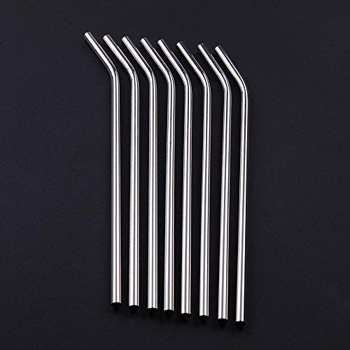 Oregon Tools 8Pcs Stainless Steel Metal Drinking Straw Straws with 3 Cleaner Brush Kit Tools