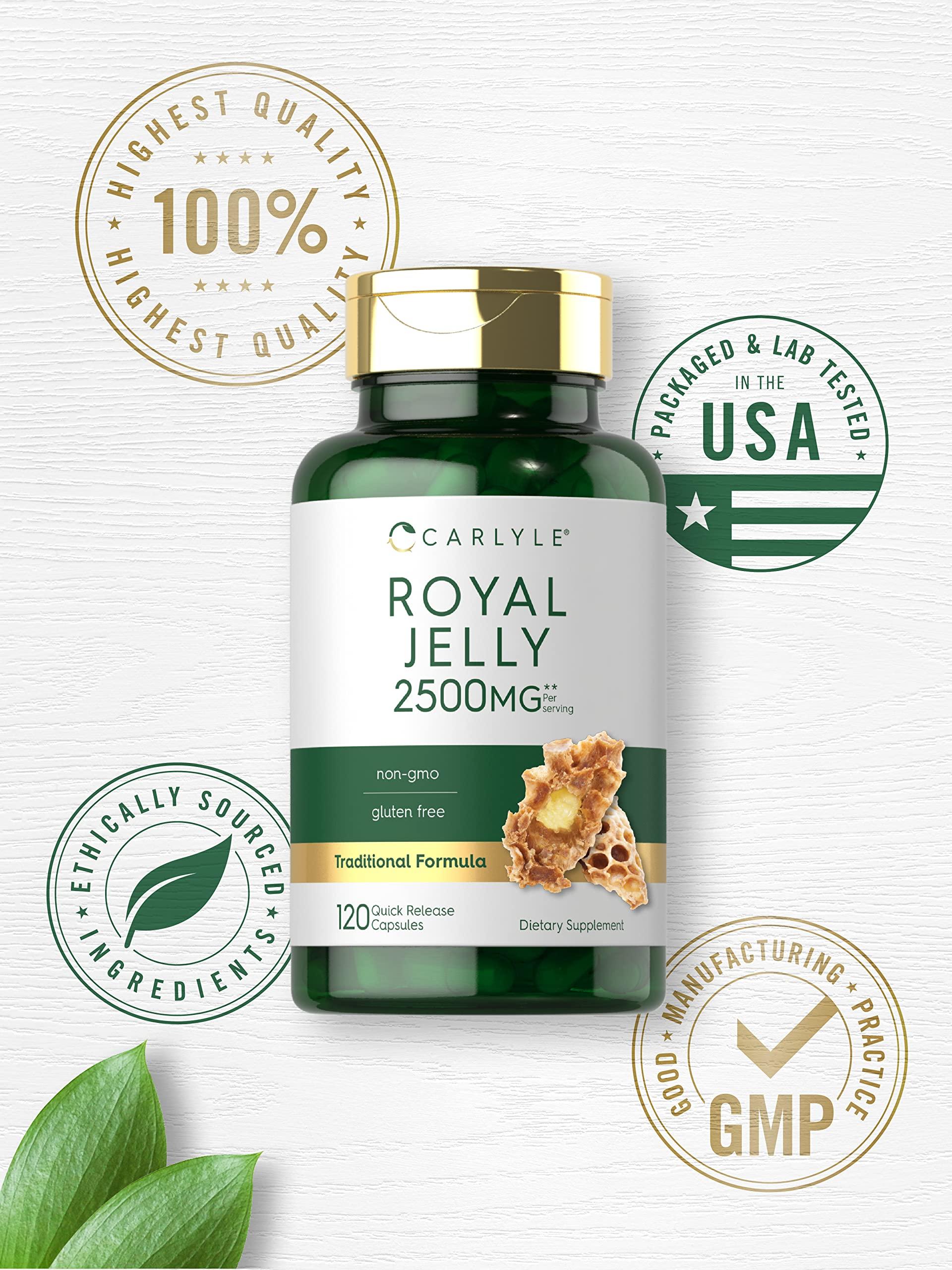 Carlyle Carlyle Royal Jelly Capsule | 2500mg | 120 Count | Non-GMO and Gluten Free Formula | Traditional Supplement