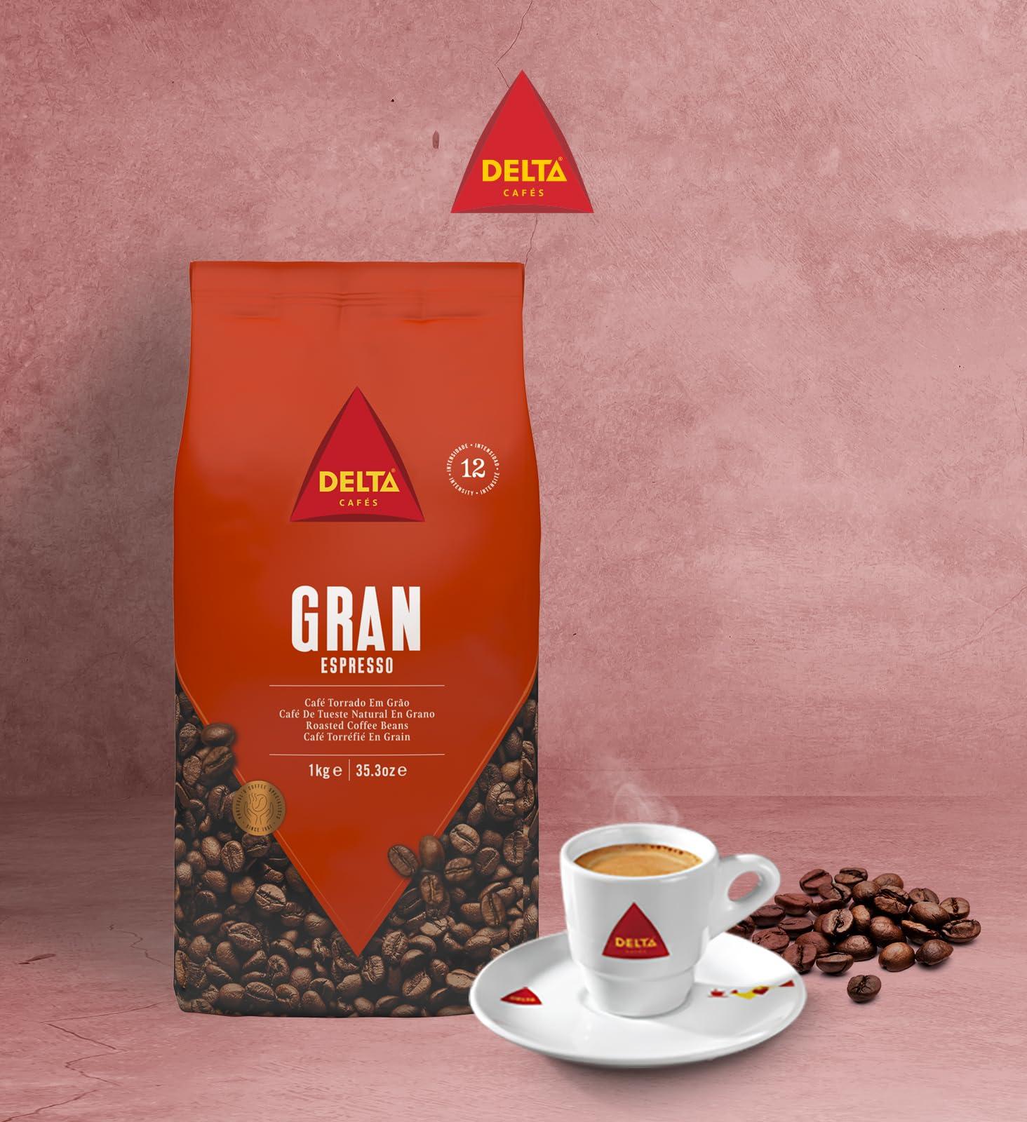 Delta Cafes Delta Cafs Gran Espresso Whole Bean Coffee, Portugal Coffee, Naturally Roasted Coffee Beans, Intense Coffee with Crema, 2.2lb