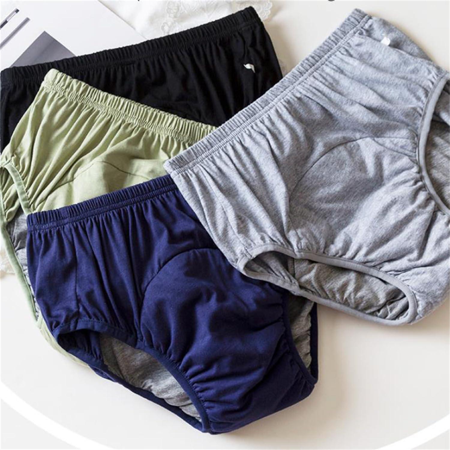 Generic Washable Incontinence Underwear Heavy Leakage for Men, leakproof incontinence underwear for women washable plus size (Gray,2XL)