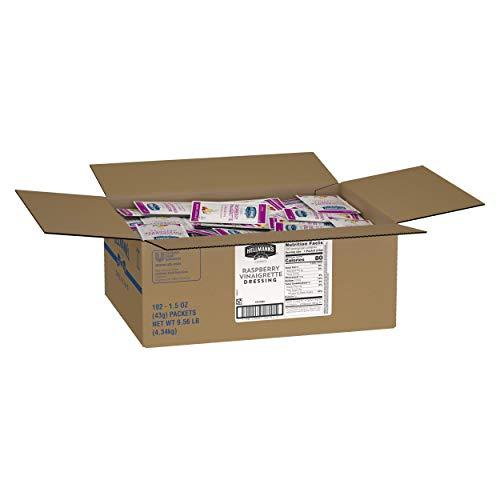 HELLMANN'S Hellmann's Classics Raspberry Vinaigrette Salad Dressing Portion Control Sachets Gluten Free, No Artificial Flavors or High Fructose Corn Syrup, Colors from Natural Sources, 1.5 oz, Pack of 102