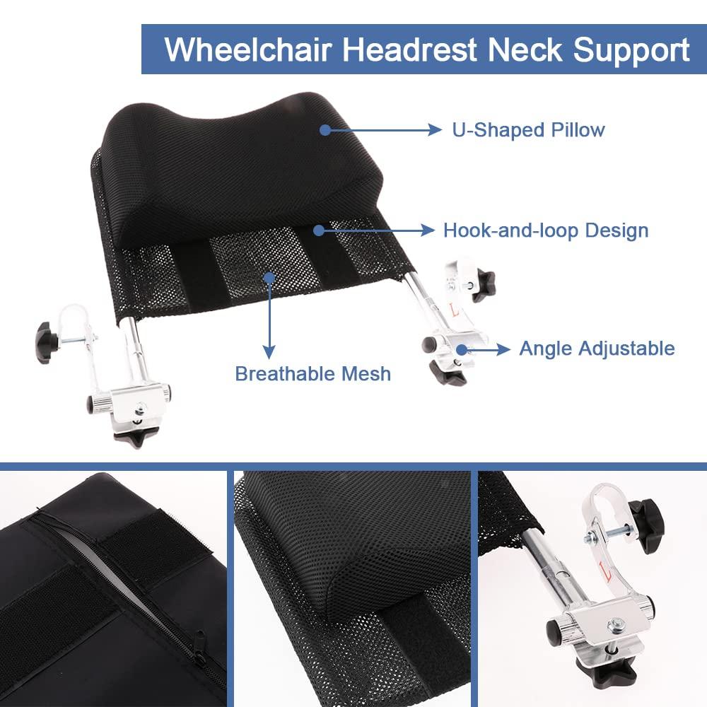 GBH-MED GBH-MED Wheelchair Headrest Neck Support Pillow, Head Backrest Adjustable Heightening Cushion for Elderly, Disabled, Post-op