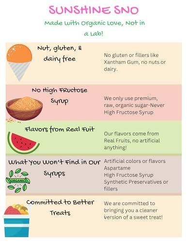 Sunshine Sno Sunshine Sno Dye Free Snow Cone Syrup, Watermelon, 16oz, Made with organic ingredients