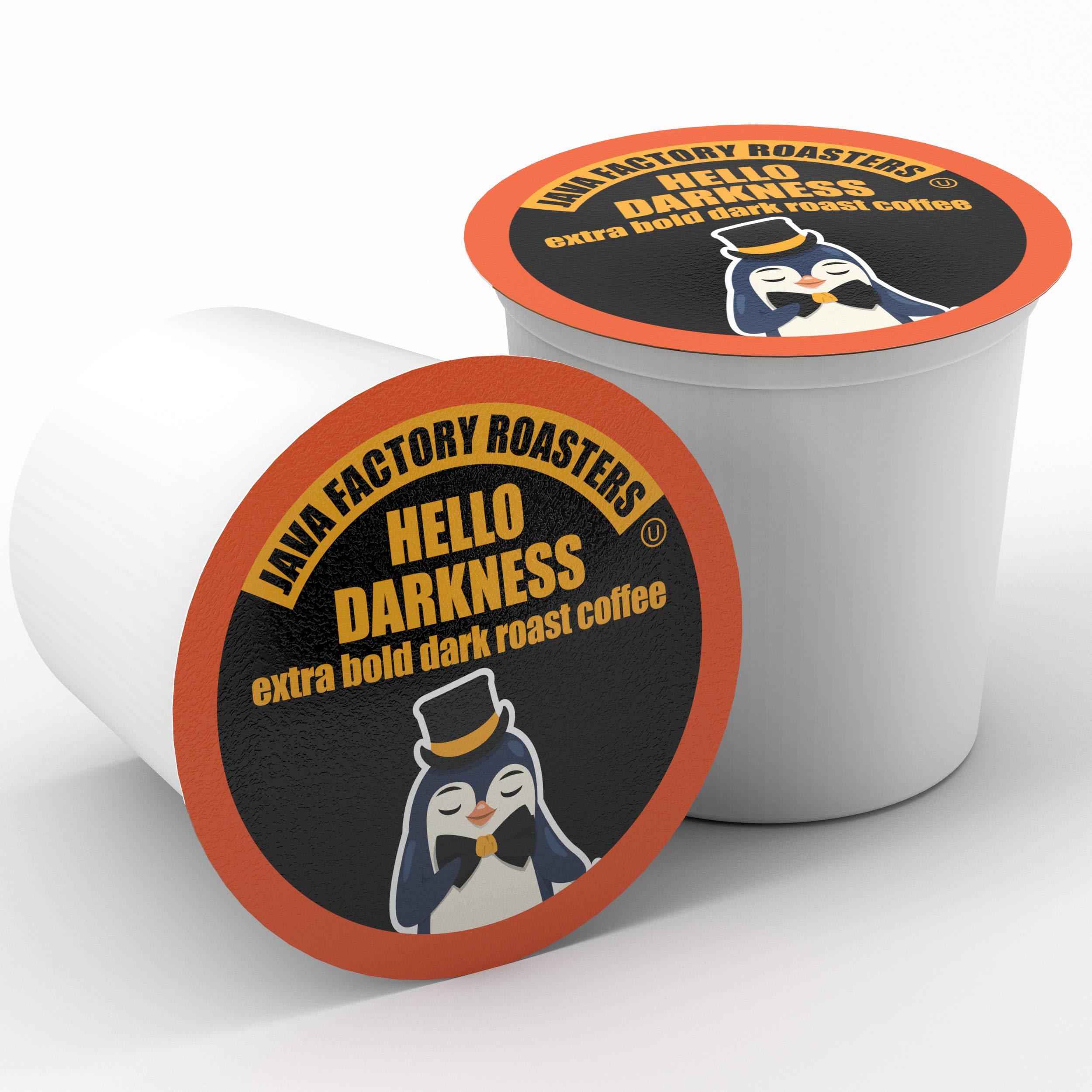 Java Factory Java Factory Dark Roast Coffee Pods, Hello Darkness, 40 Count - Compatible with Keurig K Cup Brewers, Bold and Intense Coffee Flavor for Coffee Aficionados