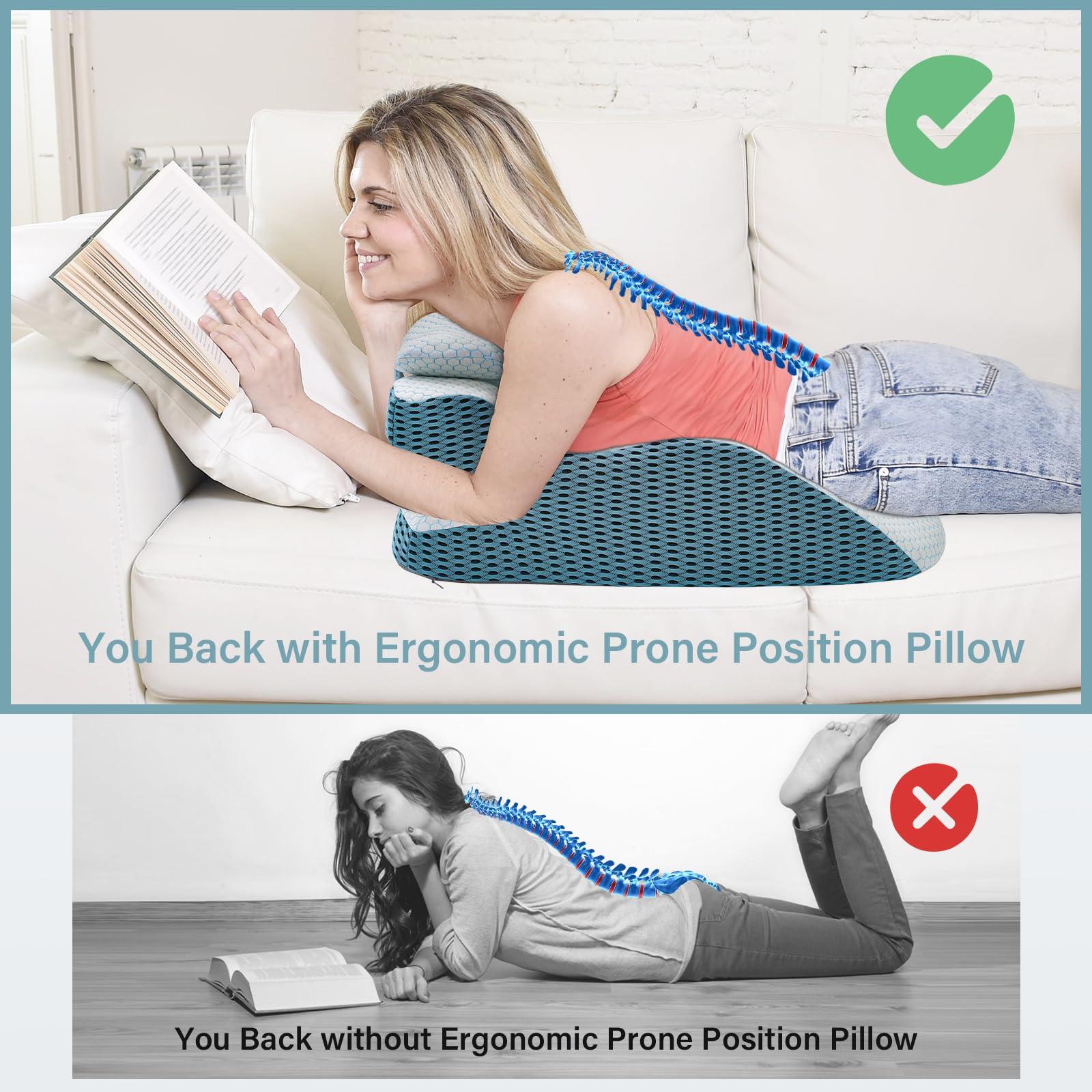 YEERSWAG YEERSWAG Wedge Pillow, Small Pillow Wedge Weight Limit Under 165 lbs, Ergonomic Memory Foam Wedge Pillow with Adjustbale Support Pillow Zipper Cover for Female Reading Relaxing Back Pain Relief