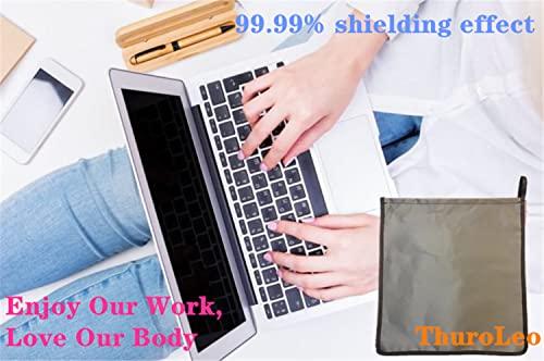 ThuroLeo EMF Protection Pad Faraday Bag Cell Phone Body Radiation Blocking Computer Pad 5G Anti-Radiation PC Faraday Blanket Pregnant Kids RFI GPS Signal Notebooks,Laptops,Tablets Shielding Bag (10.6in)