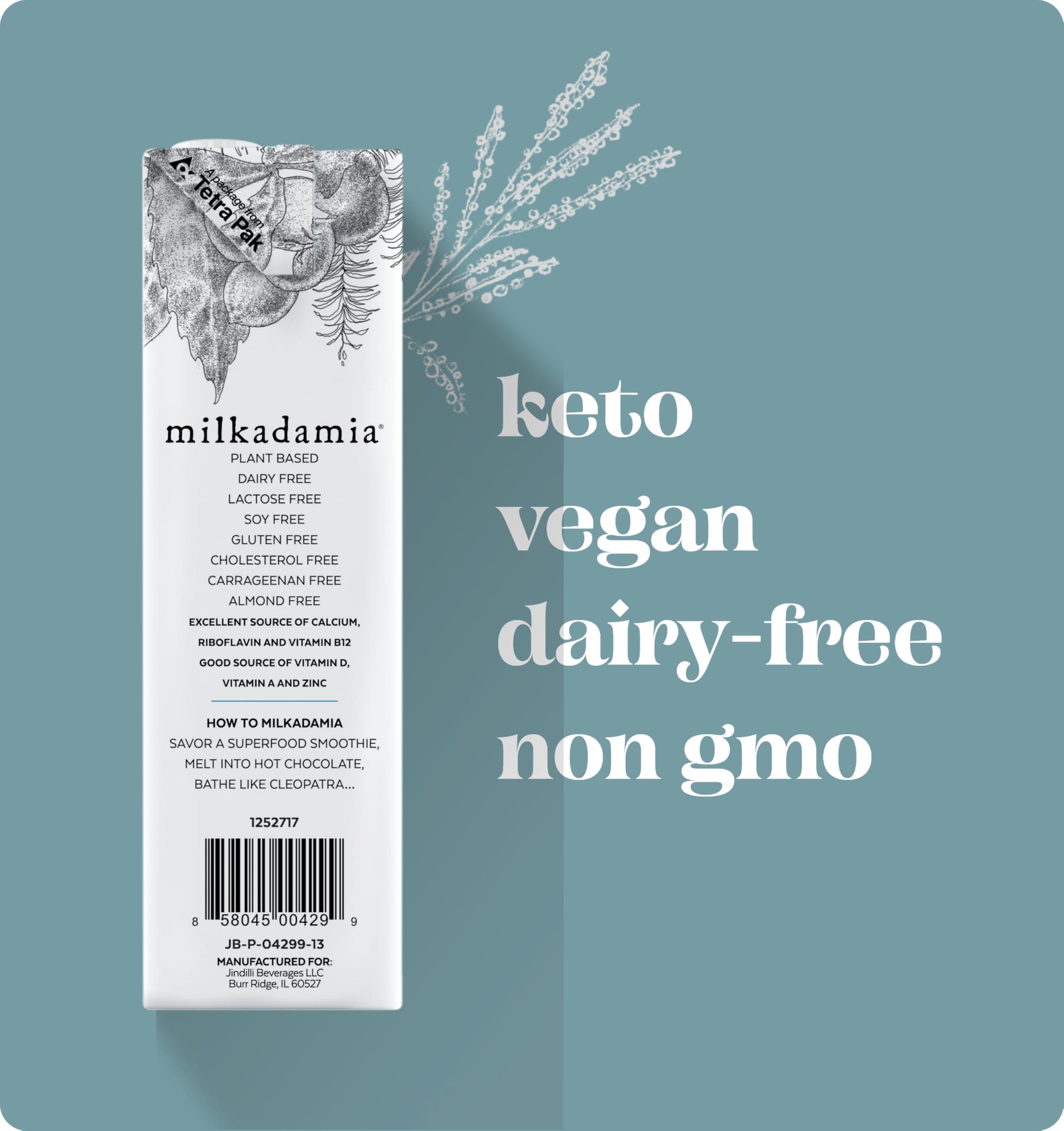 Milkadamia milkadamia Macadamia Milk - Unsweetened - 32 Fl Oz (Pack of 6) - Lactose Free, Vegan, Shelf Stable, Plant Based, Non Dairy, Dairy Free