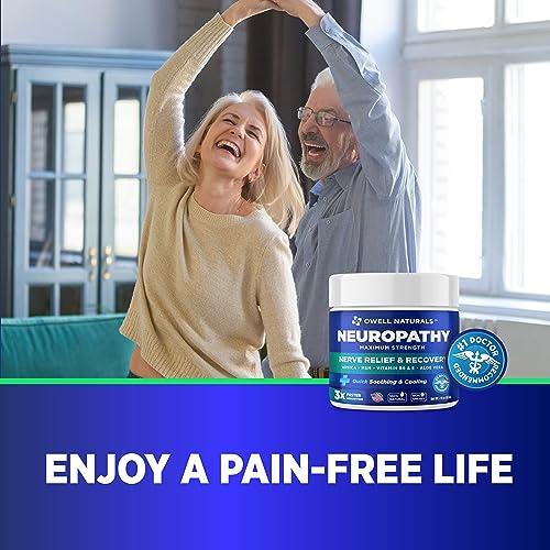 OWELL NATURALS OWELL NATURALS Neuropathy Cream Extra Strength Nerve Relief Cream for Foot, Hands, Legs, Toes with Arnica, Vitamin B6, Aloe Vera, MSM - Made in USA