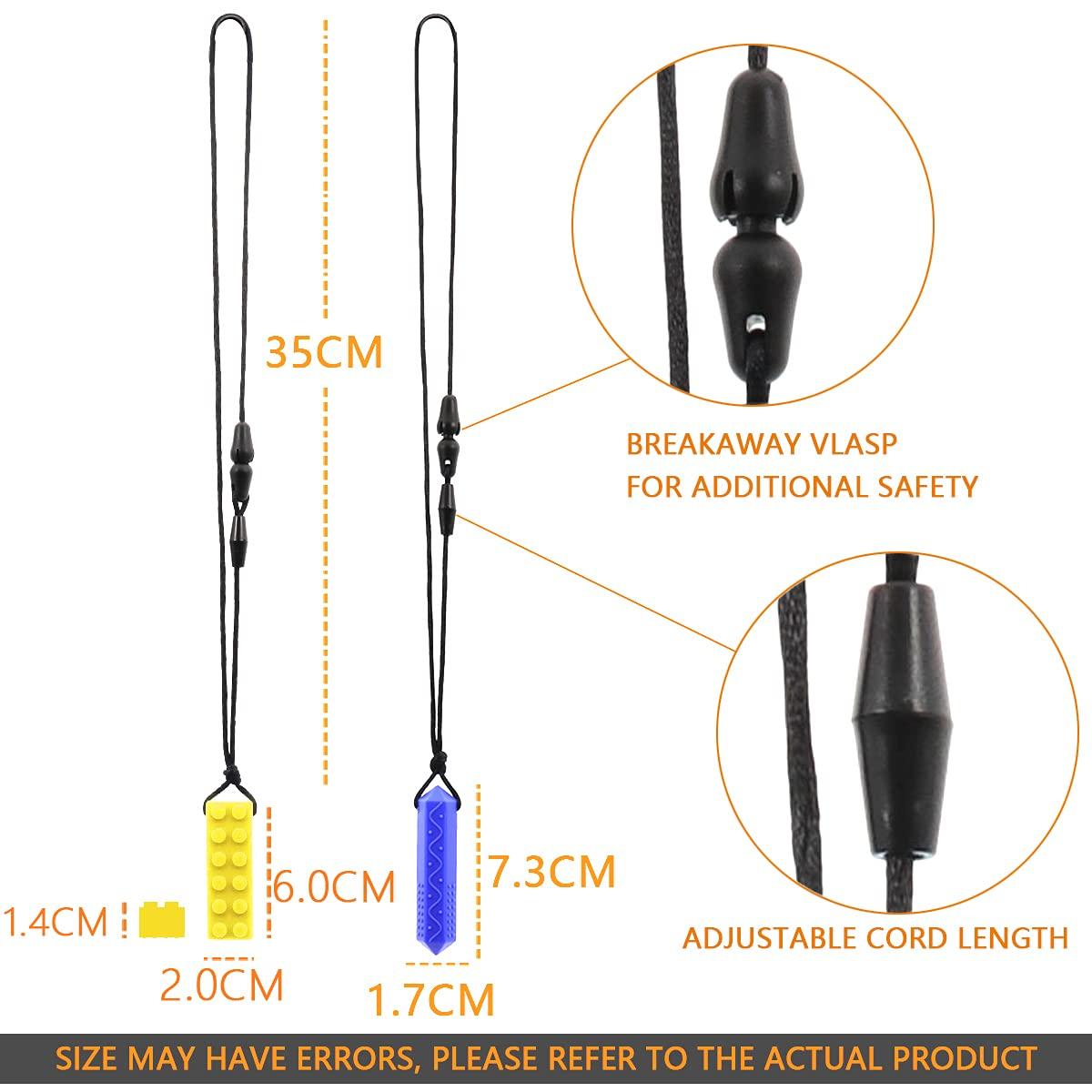 TUXEPOC Sensory Chew Necklaces for Kids Safe and Non-Toxic Silicone Chewelry for Sensory Stimulation